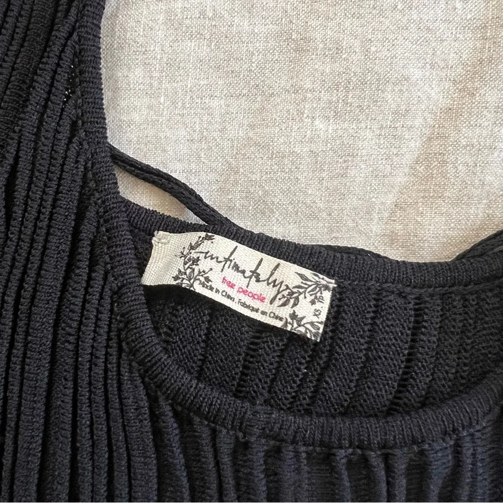 Free People Black Pleated Cami - Picture 5 of 6